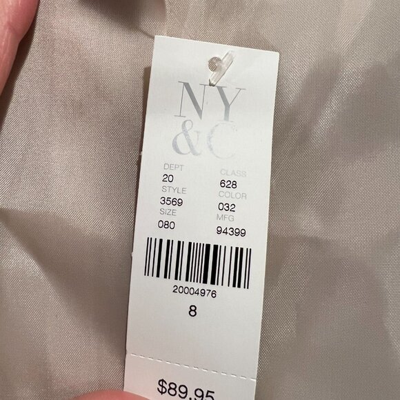 NWT NY & Company Tan Embroidered Eyelet Two button Blazer, Size 8 - Picture 15 of 16